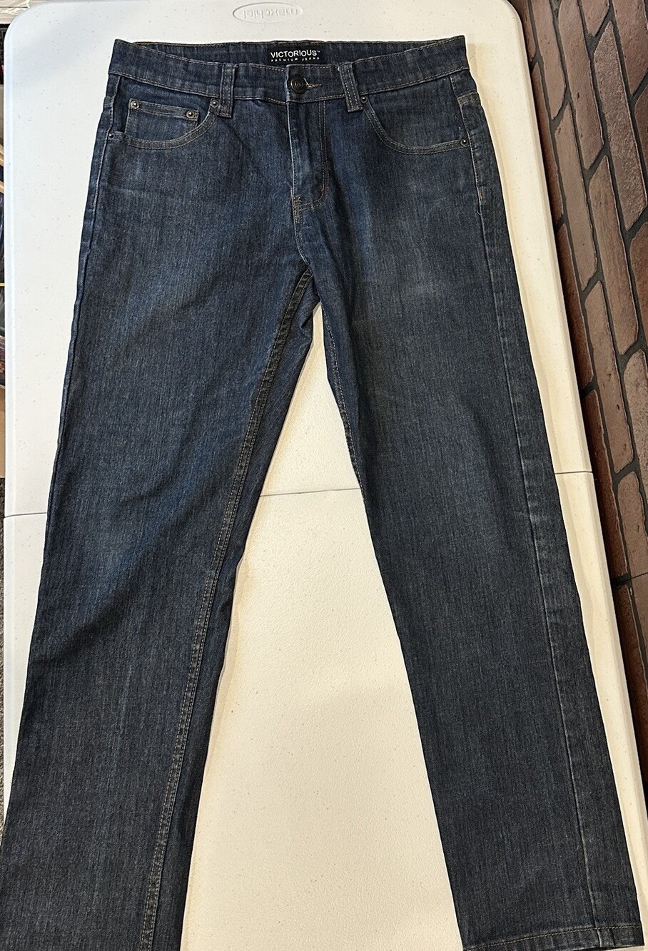 Victorious Men's Dark Wash Jeans Premium 32/30 Jin Model Straight Leg Slim